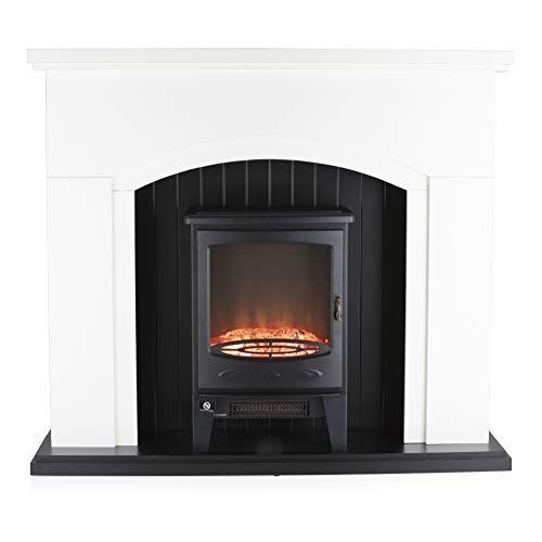 Warmlite Cambridge Electric Fireplace Suite, Adjustable Thermostat and LED Flame Effect, Traditional Stove Design - Image 3