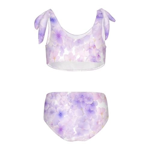 KLL Elegant Decorative Lilac Flower Tillable Girls 2 Piece Bikini Set Quick-Dry Swimsuits Swimwear Cute Shoulder Strap2