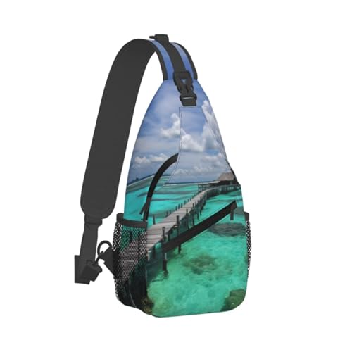 Bolso Cruzado Deportivo para Hombre y Mujer Negro miniatura 2