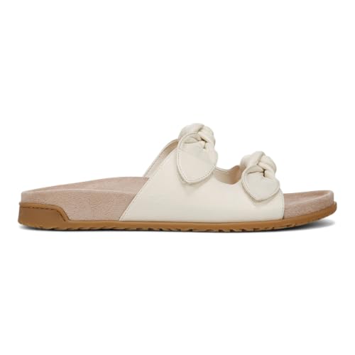 Image of Vionic Elara Women's Orthotic Comfort Slide Sandals Ivory - 6 Narrow