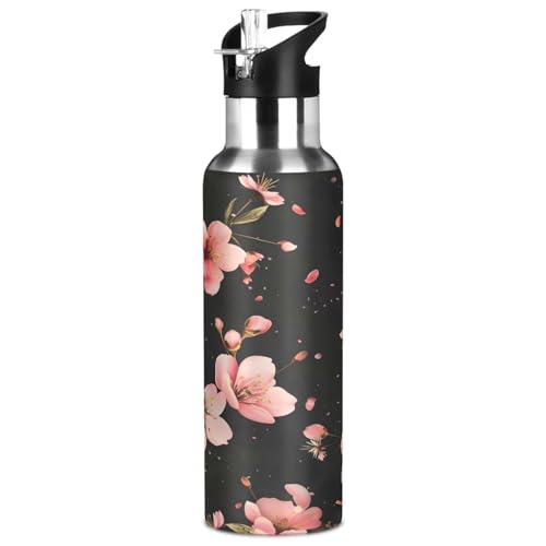 With Straw Lid Vacuum Insulated Stainless Steel Thermo Flask