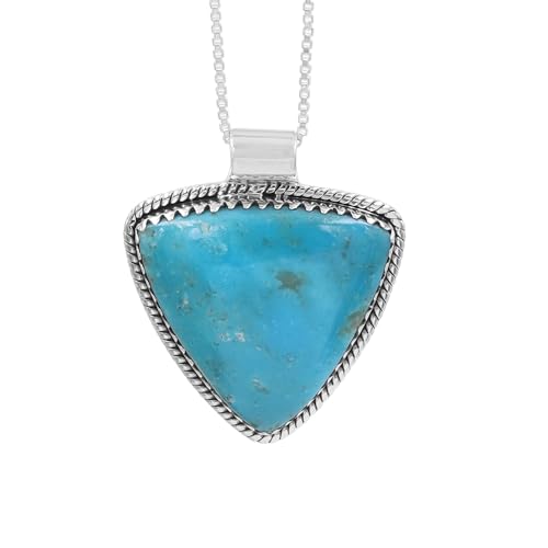 Pendentif turquoise véritable anti-ternissement en argent 925