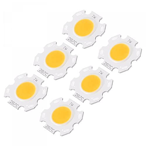 sourcing map COB LED Luz Chip Cuentas 20mm 7W 260mA Energía Ahorro Bombilla para Foco Reflector Paquete de 10, Cálido Blanco
