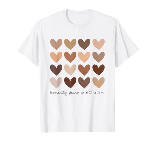 Black History Month Unity Hearts Camicia Diversità Uguaglianza Maglietta