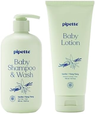 Pipette Baby Wash & Lotion Duo, Vanilla + Ylang Ylang (Pack of 2)