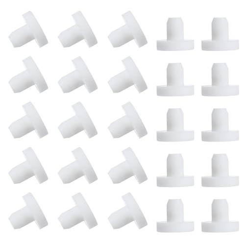 uxcell 25 bouchons silicone T 6.5mm blanc