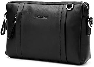 BISON DENIM Mens Genuine Leather Clutch Purse Wallet Handbag with Removable Shoulder Strap