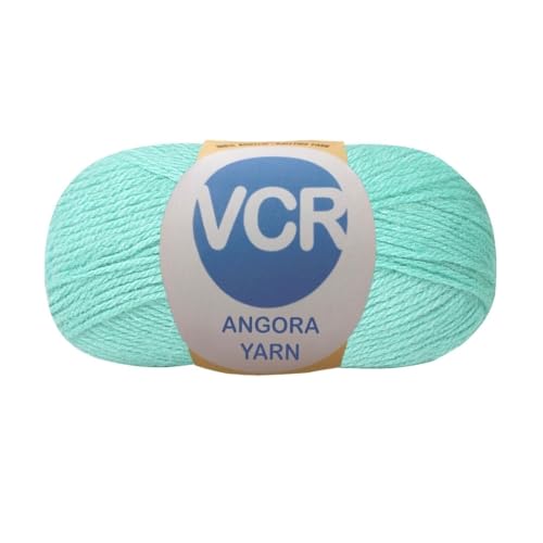 Image of VCR Sky Blue Angora Knitting Yarn, Pack of 1, 100 Grams Hank, 256 Meters Length, 80% Flurry - 20% Acrylic Polyamide Soft Ball for Crochet and Knitting, Suitable for Baby Blankets, Cushion Covers