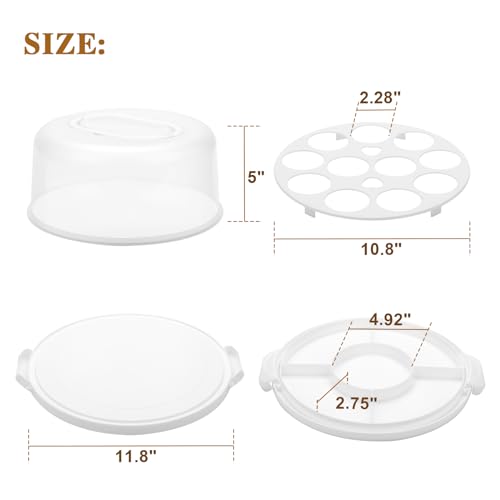 Mamajardin DGH-10-WHITE(01) Cake Carrier With Lid And Handle thumb #6