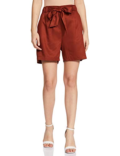 Image of Amazon Brand - Symbol Women's Rayon Regular Fit Lounge Shorts (with Self Fabric Belt)