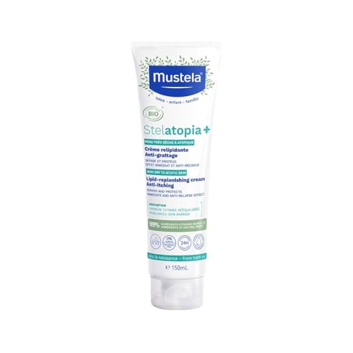 Image of Mustela Stelatopia+ - Lipid-Replenishing Cream - Moisturizer for Eczema-Prone Skin - With Natural Sunflower Oil and Prebiotic - For Babies, Kids & Adults - Fragrance Free - 150ml