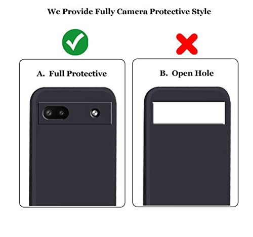 Image of A rtistque Liquid TPU Silicone Matte Shockproof Flexible with Camera Protection Soft Back Cover Case for Google Pixel 6A - Black