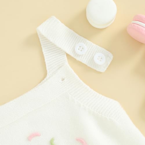 Infant Baby Girl Half First Birthday Outfit Sleeveless Knit Romper Bodysuit Spring Summer Cute Clothes3