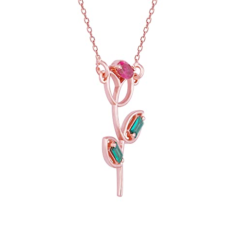 Image of GIVA 925 Silver 18k Gold Plated Rose Gold Zircon Necklace | Gifts for Women & Girls