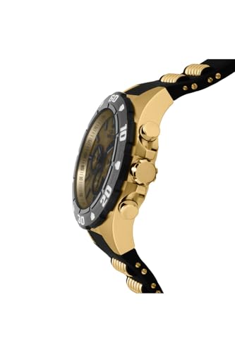 Image of Invicta Silicone Pro Diver Analog Gold Dial Men Watch-24682, Silver Band