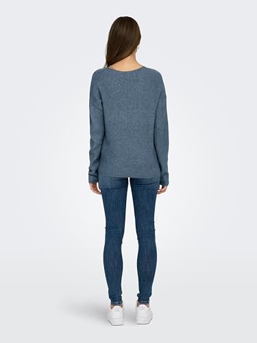 ONLY Damen ONLCAMILLA V-Neck Strickpullover 2-Pack, Blue Mirage Melange/Dark Grey Melange, M 6