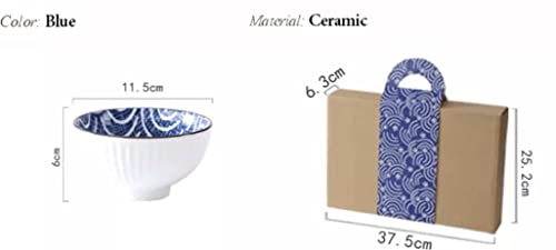 Japanese Blue And White Bowls, Rice Bowls, 10 Oz 5" Bowls, Sakura Bowl Gift Set, Japanese Bowls, Koi Fish Dinnerware, Noodle Bowl, Dip Bowl, Asian Bowls, Blue And White Dinnerware #TOP7