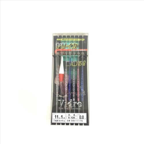 下田漁具 SIB-1117S ヤリイカサビキ ビードロ 11cm 1段-7本 スッテ付