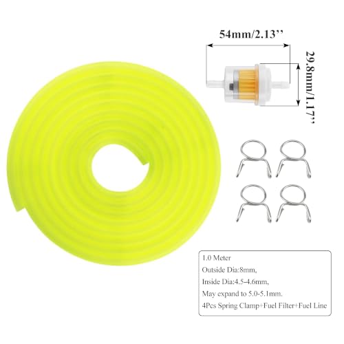 Image of PRO BAT 5mm x 1m Gas Fuel Line Tube | for Chinese GY6 50cc 150cc ATV Go Kart Moped Scooter 4 Wheeler Quad 139QMB 157QMJ Engine Parts Yellow