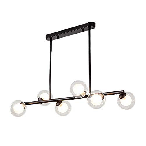Éclairage laiton brossé YRYRYW, suspension Spoutnik 6 têtes G9 noir et or