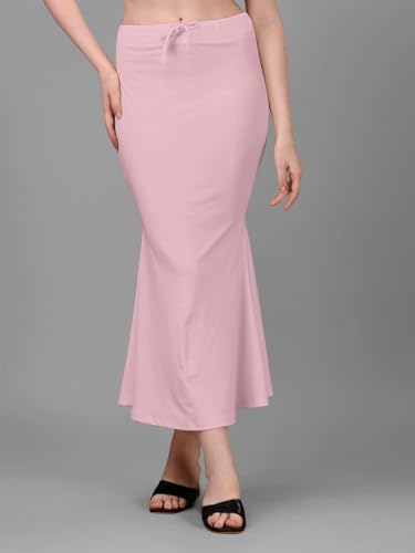Image of Women's Saree Shapewear Petticoat, Cotton Blend Stretchable Mermaid Skirt, High Waist Tummy Control, Smooth Curve Fit with Adjustable Drawstring