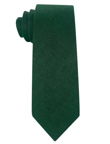 Image of Kebocis Mens Solid Color Cotton Necktie for Men