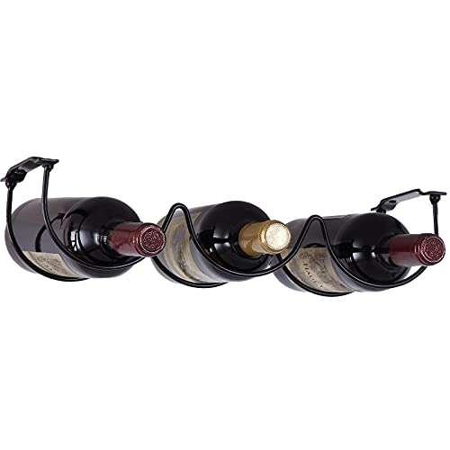 FOMANSH Portabotellas de Hierro, Soporte para Botellas de Vino Duradero Simple Debajo del gabinete, Botellas de Vino de Metal para organización de licores para Cocina, Bares, restaurantes, decoración Cover