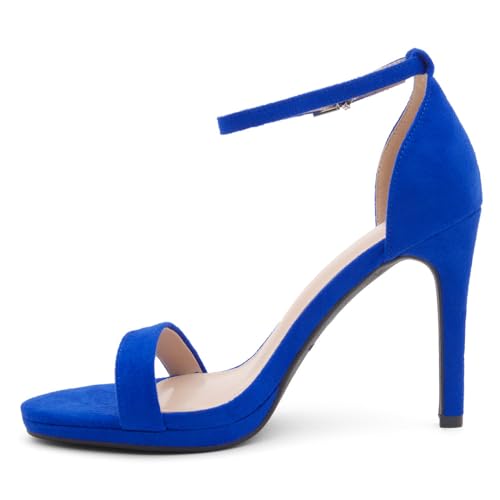 Image of Shoe Land Women's High Heels - Open Toe Stiletto Heels with Adjustable Ankle Strap | Dressy Sexy Strappy Heeled Sandals for Wedding, Prom, Party & Evening Wear