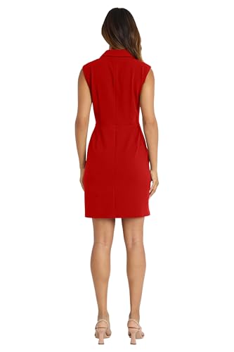 Image of Donna Morgan Women's Lapel Collared Career Sheath Dress Office Workwear Desk to Dinner Event Reception Ceremony