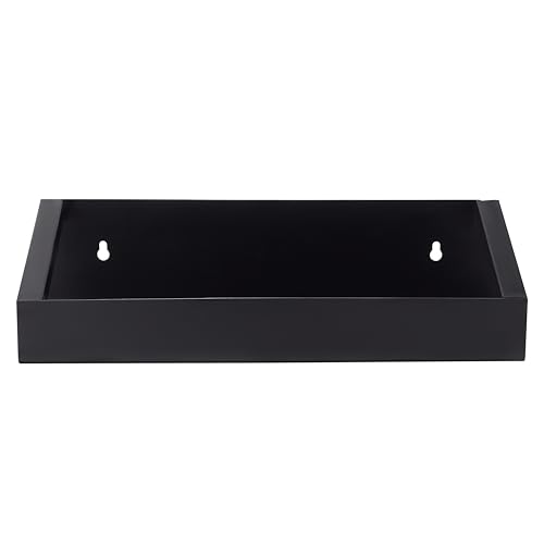 Image of TechSrmaji Combo Black Metal Wall Mounted Shelf for Kitchen & Bathroom | Heavy Duty Multipurpose Storage Rack | Space Saving Wall Shelf Organizer for Home, Bedroom, Living Room & Office (Pack of 2)