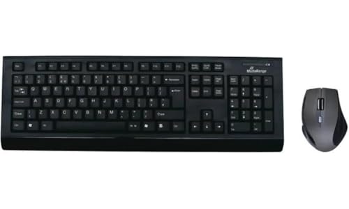Clavier/Souris sans Fil MediaRange MROS104UK Noir pour un Bureau Organisé