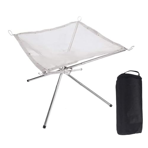 Soporte plegable para quemar leña al aire libre, construcción de malla, resistente a todo tipo de clima, resistente a la corrosión, jardín al aire libre, barbacoa, hoguera, patio