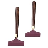 Hoement Raschietto per Pulizia Vassoio da Tè per Mantenere e Pulire 2 Pezzi in Legno e Silicone Marrone Strumento Portatile Set da Tè in Famiglia
