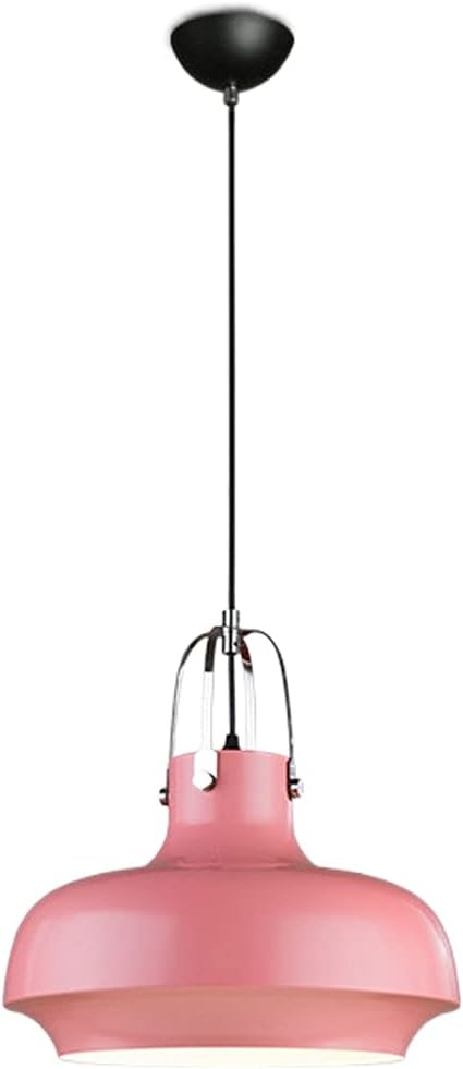 SHUANGZ LED-lamp Hanglamp, Macaron Metalen Lampenkap Scandinavisch Vintage Hanglamp Aan Het Plafond E27 Basis Verstelbaar 47.2in Voor Woonkamer, Keukeneiland, Hotel, In Babyroze