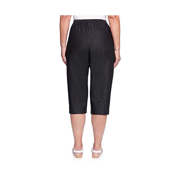 Alfred-Dunner-Womens-All-Around-Elastic-Waist-Denim-Missy-Capris-Pants-Jeans Alfred Dunner Women's All Around Elastic Waist Denim Missy Capris Pants Jeans, Black, 14