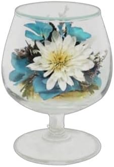 Fi'ora Flores conservadas de crisantemo blanco, flores Inda blancas, hortensias azul cielo, jarrón de vidrio sellado de limonio, regalo para esposa,