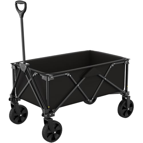 GT Garden Chariot de Transport Pliable Noir