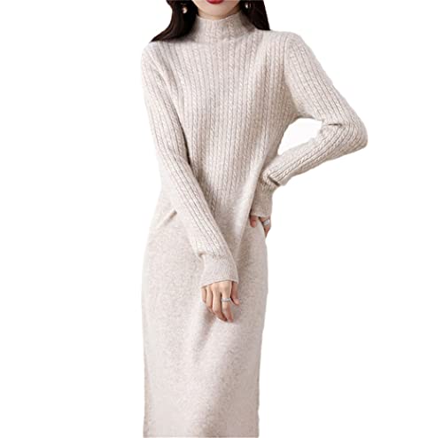 Robe tricotée en cachemire femme col rond pour un hiver cocooning chic