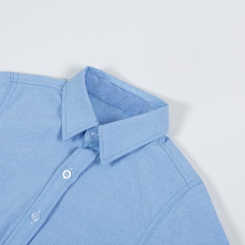 Mud Kingdom Boys Shirt Short Sleeve Oxford Summer Fashion Casual Button-Down Plain Shirts3