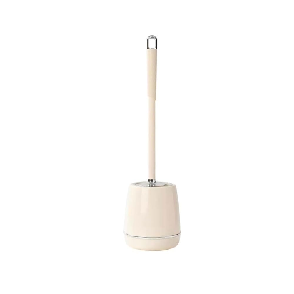 Tyuhduyur Bathroom Toilet Brush Floor Standing Toilet Brush Set With Cover Plastic Brush Handle Toilet Brush With Quick Drying Holder Half Ball Brush Head Toilet Brush Bathroom Set