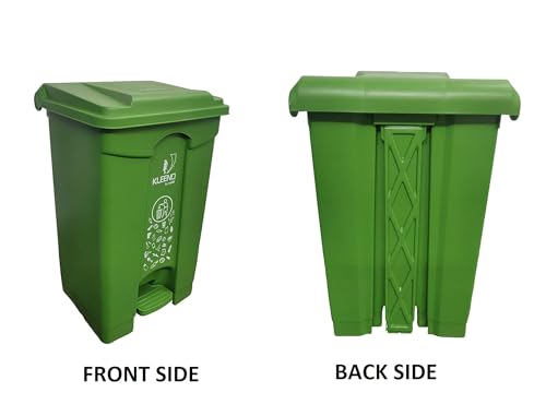 Image of Cello Strong Plastic Step-On Pedal Garbage Dustbin 60 Ltr, Green /Green (Combo)