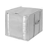 Protège le contenu : Emballage sous vide est 100% hermétique et protégera les vêtements et autres textiles de la poussière, acariens, moisissures et humidité. Le sac de rangement sous vide est fait de polyéthylène et de nylon solide et durable pour assurer qu’il conserve sa forme tout en restant flexible. La housse de rangement extérieure est faite de polypropylène non tissé et propre, partiellement renforcé avec du carton pour plus de solidité et de durabilité