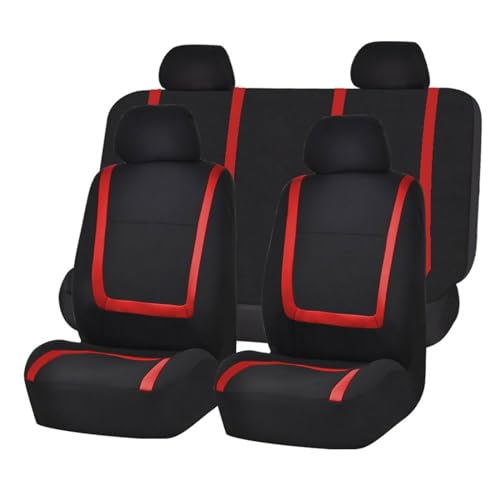 LICOME Autositzbezüge Sets für VW UP 2011 2012 2013 2014 2015-2023, Komplettset Autositzschoner, Auto-Schonbezüge für die Vordersitze Rückbank, Bequem Innenraum Zubehör,F Red