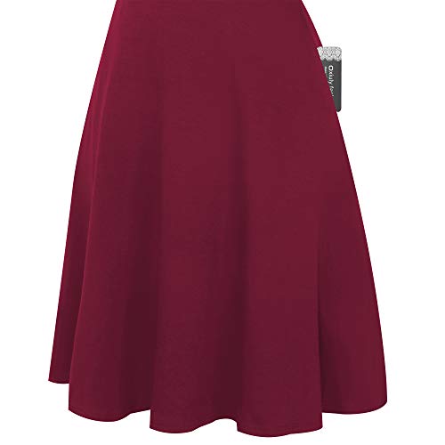 Image of oxiuly Women Casual Dress Round Neck Soft Cotton Floral A-Line Midi Summer Dresses with Pockets OX262
