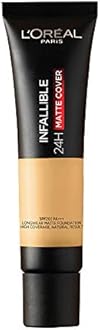 L'Oreal Paris Liquid Foundation, Waterproof, Sweatproof And Heatproof, Oil-Control, Infallible 24H Matte Cover, 240 Natural Honey, 35 Ml