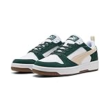 Fermeture à lacets Puma Baskets Basses Rebound V6 Unisexes, Green Terrain Puma à Neige Alpine Blanc, 43 EU