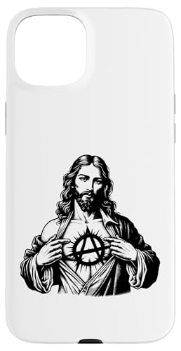 Jesus Anarchy �p���N���b�N, Jesus Christ Anarchy �T�C��, God Tee �X�}�z�P�[�X iPhone 15 Plus �p