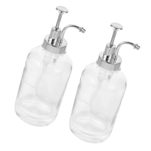 MOLUCKFU Coffee Syrup Pump Dispensers Set of 2 Glass Bottles Pump for Bar Easy to Use Compact Design