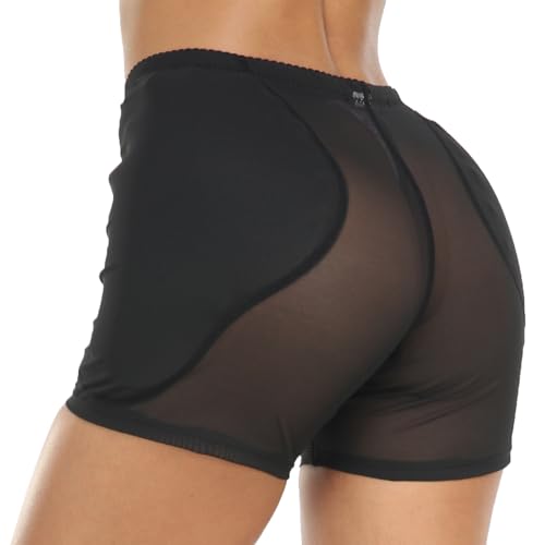 Vevarble Womens Hip Enhancer Shapewear Shorts Padded Butt Lifter Body Shaping Underwear Control Knickers(Black,M)