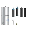[Alkaline] Waterdrop Gravity-fed Water Filter System, Increase PH, Reduces Lead and up to 99% of Chlorine, with 2 Black Carbon Filters and Metal Spigot, King Tank Series, 2.25G